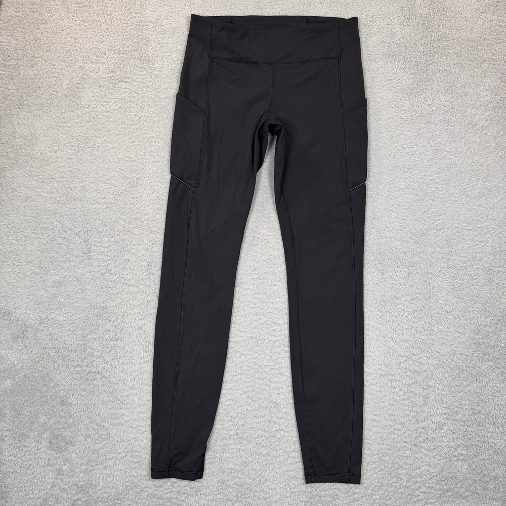 Lululemon Speed Up Tight 28 Black Running Leggings Pockets W5AS2S Size 8